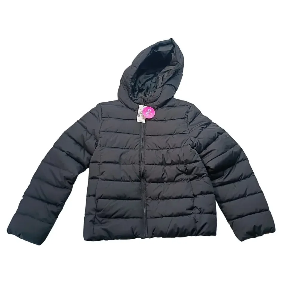 The Children's Place Black Puffer Jacket - Girls L (10/12)